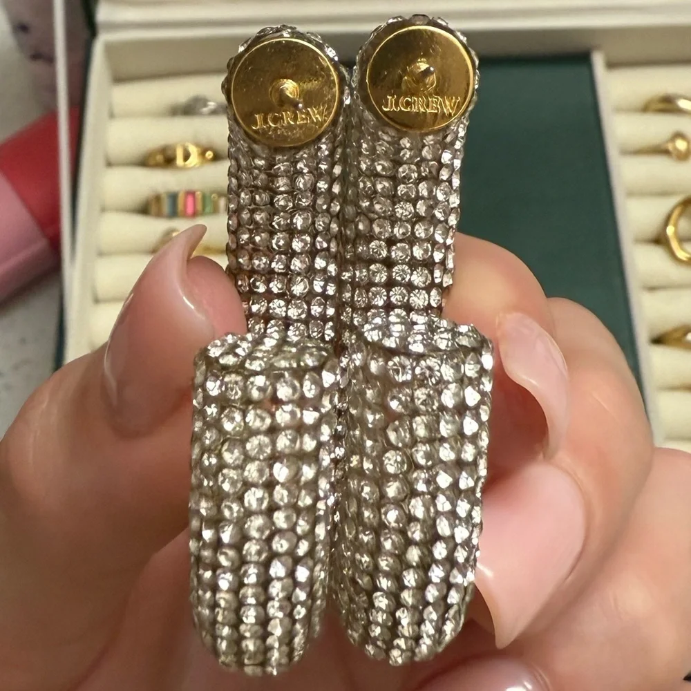 J. Crew Silver Crystal Earrings - Picture 3 of 6